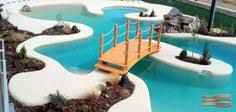Sand pool with bridge